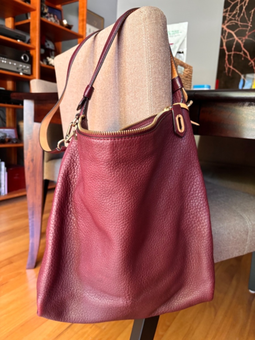 Reed Krakoff Burgundy Soft Leather Hobo Bag with Crossbody
